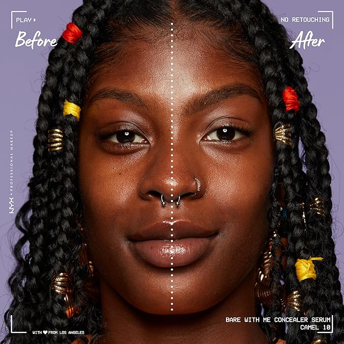 NYX PROFESSIONAL MAKEUP Bare With Me Concealer Serum, Up To 24Hr Hydration - Camel-Velvo Beauty
