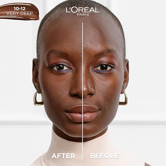 L'Oreal Paris True Match Nude Hyaluronic Tinted Serum Foundation with 1% Hyaluronic acid, Very Deep 10-12, 1 fl. oz.-Velvo Beauty