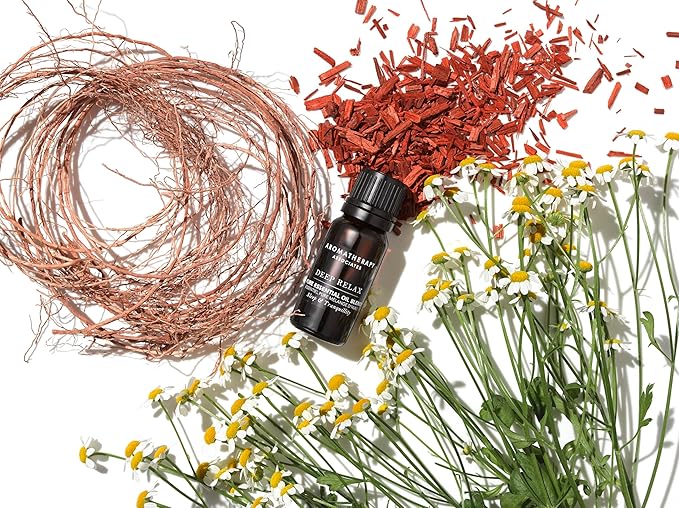 Aromatherapy Associates Deep Relax Pure Essential Oil Blend. Premium Undiluted Blend. Hand-Crafted with Vetivert, Chamomile and Sandalwood (0.33 fl oz)-Velvo Beauty