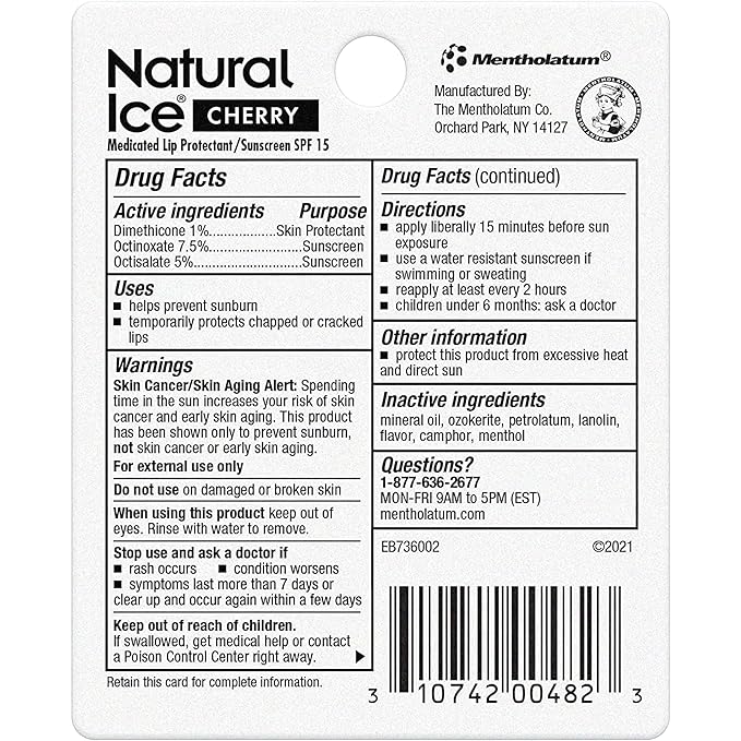 Natural Ice Medicated Lip Protect SPF 15 Cherry 12 Pkgs-Velvo Beauty