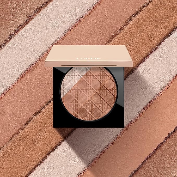 Glow FX Natural Face Palette - Blush for Cheeks, Bronzer Powder, and Highlighter Makeup - Enriched with Jojoba Oil - 135 Cool and Cozy - 0.42 oz-Velvo Beauty