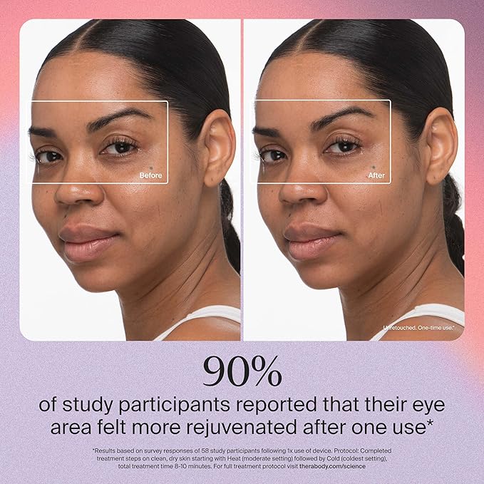 Therabody TheraFace Depuffing Wand – Cold and Heat Skincare Treatment to Depuff and Glow; Beauty Wand, Face Roller and Eye Massager for Eye Puffiness, Dark Circles and Skin Radiance (Indigo)-Velvo Beauty