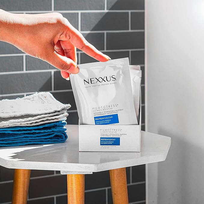 Nexxus Humectress Moisturizing Hair Masque for Dry Hair Pack of 10 deep conditioning hair treatment 1.5 oz-Velvo Beauty