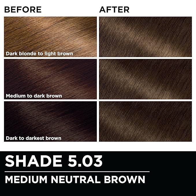 Garnier Hair Color Olia Ammonia-Free Brilliant Color Oil-Rich Permanent Hair Dye, 5.03 Medium Neutral Brown, 2 Count (Packaging May Vary)-Velvo Beauty