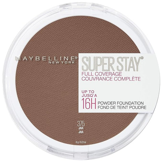 Maybelline Super Stay Full Coverage Powder Foundation Makeup, Up to 16 Hour Wear, Soft, Creamy Matte Foundation, Java, 1 Count-Velvo Beauty