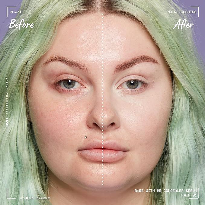 NYX PROFESSIONAL MAKEUP Bare With Me Concealer Serum, Up To 24Hr Hydration - Fair-Velvo Beauty