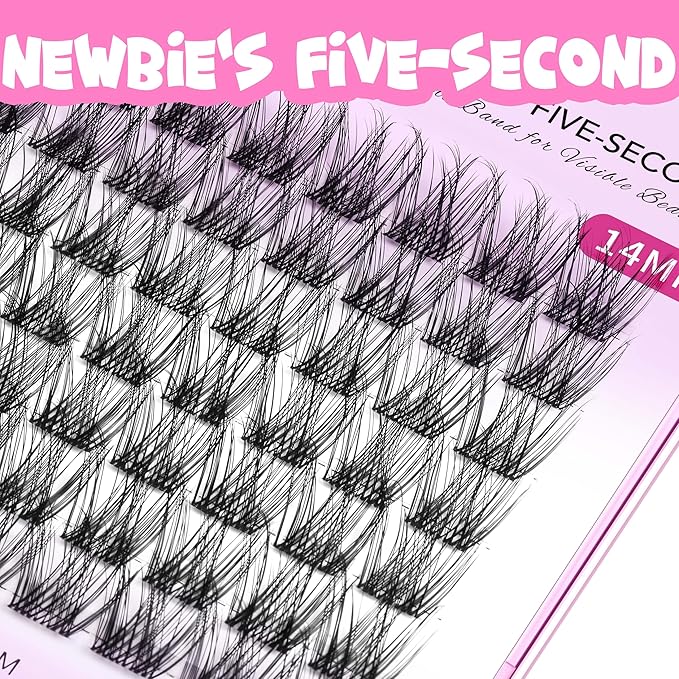 VEYESBEAUTY Lash Clusters Individual Eyelash Extensions Thin & Invisible Band DIY False Eyelashes for Self-application Newbie's Five-Second Series Wispy Lash Tray, LuxeBold 10mm Single Length-Velvo Beauty