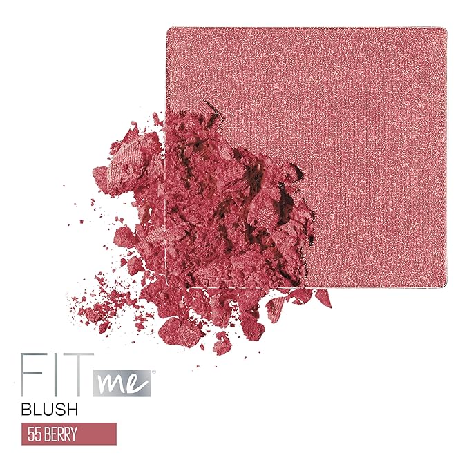 Maybelline Fit Me Powder Blush, Lightweight, Smooth, Blendable, Long-lasting All-Day Face Enhancing Makeup Color, Berry, 1 Count-Velvo Beauty