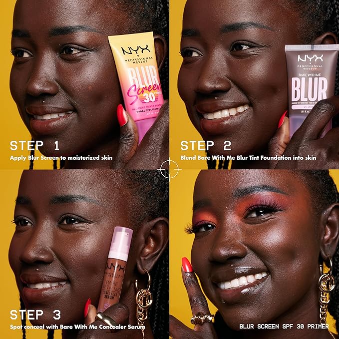 NYX PROFESSIONAL MAKEUP Blurscreen SPF 30 Primer, 3-in-1 Blurring Makeup Primer with Sunscreen, Vegan Formula with No White Cast or Greasy Feeling-Velvo Beauty