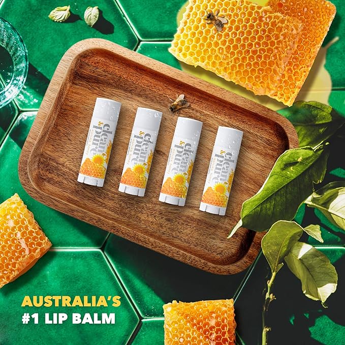 Lip Balm 3-Pack (Manuka Honey with Sunscreen) | Lip Care Set With 100% All Natural Beeswax | Vitamin E Oil | Flavored Lip Balm for Dry, Chapped Lips | Made in Australia-Velvo Beauty