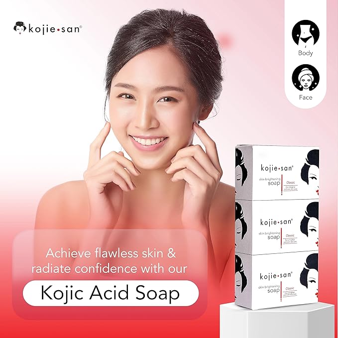 Kojie San Face & Body Complete Brightening Set - 3 x 100g Bars Soap, Body Lotion, Face Cream, Toner, and Face Cleansing Brush - 7pcs-Velvo Beauty