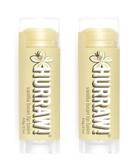 Hurraw! Vanilla Bean Lip Balm, 2 Pack: Organic, Certified Vegan, Cruelty and Gluten Free. Non-GMO, 100% Natural Ingredients. Bee, Shea, Soy and Palm Free. Made in USA-Velvo Beauty