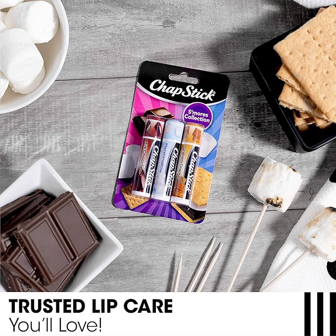 ChapStick Lip Care Bundle – S’Mores Collection + Classic Original Lip Balm, 0.15 Oz Ea (5 Piece Set)-Velvo Beauty