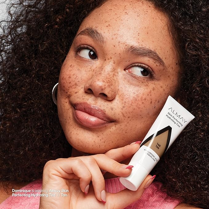 Almay Hydrating Liquid Foundation Tint, Lightweight with Light Coverage, Naturally Dewy Finish, Hypoallergenic, Dermatologist TestedFragrance Free, 140 Tan, 0.94 fl oz.-Velvo Beauty