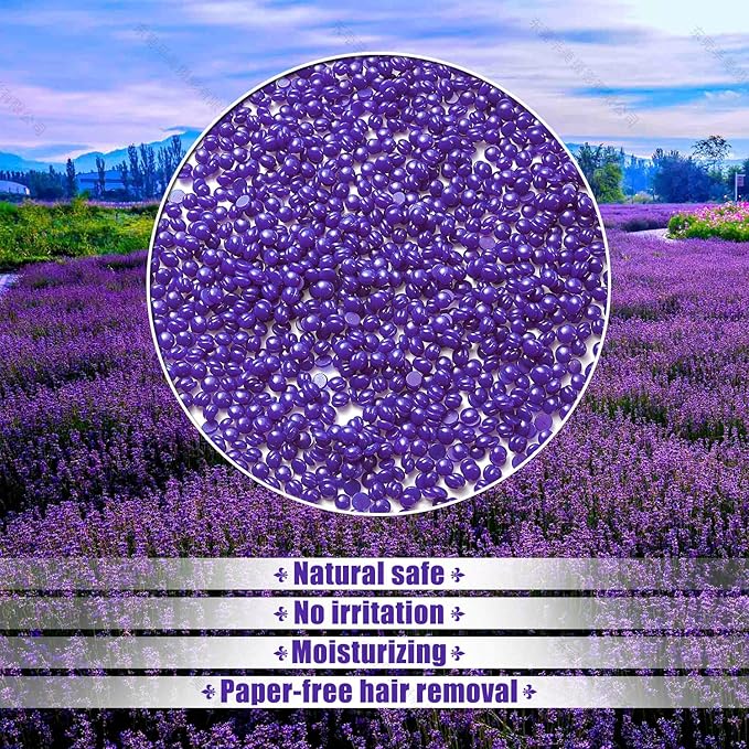 Hard Wax Beads for Hair Removal, Wax Beans for Sensitive Skin, 10 Oz/bag (Lavander), Ideal for Brazilian Waxing, Pearl Wax for Eyebrow, Bikini, Legs At Home-Velvo Beauty