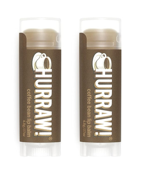 Hurraw! Coffee Bean Lip Balm, 2 Pack: Organic, Certified Vegan, Cruelty and Gluten Free. Non-GMO, 100% Natural Ingredients. Bee, Shea, Soy and Palm Free. Made in USA-Velvo Beauty