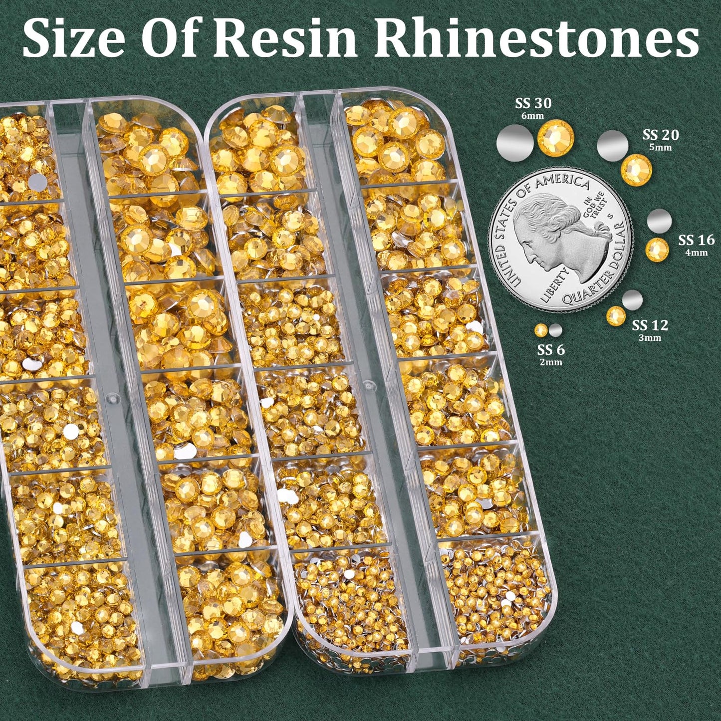 Resin Rhinestones for Crafting with B7000 Jewelry Glue, 2 Boxes Golden Yellow Flatback Crystals with 3Pcs 10ml Glue for Bedazzling Crafts DIY Nail Art Makeup, Gems for Clothing Shoes-Velvo Beauty