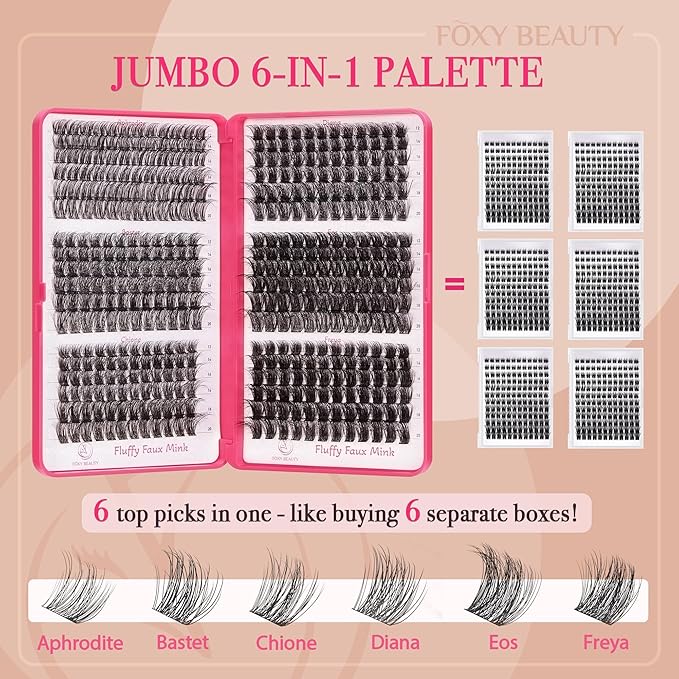 Diva Lash Clusters Kit - 432 Pieces Lash Clusters D Curl Lash Extension Kit Fluffy Lash Clusters Kit WideSpan Individual Lashes 12-20mm Eyelash Clusters, Eyelash Extension Kit With Bond and Seal-Velvo Beauty