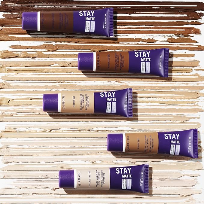 Rimmel London Stay Matte Liquid Mousse - 203 True Beige - Foundation, Lightweight, Shine Control, Oil-Free, 1oz-Velvo Beauty