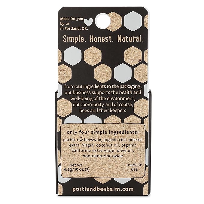 Portland Bee Balm Solar Eclipse All Natural Handmade Beeswax Based SPF 15 Lip Balm, 3 Count-Velvo Beauty