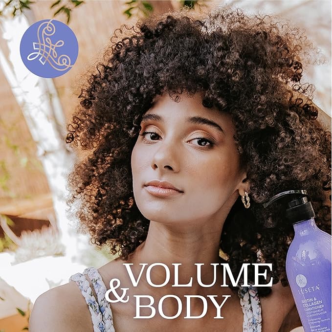 Luseta Biotin Shampoo and Conditioner for Hair - Thickening Shampoo for Thinning Hair - Infused with Argan Oil to Repair Damaged Dry Hair - Sulfate Free Paraben Free-2 x 16.9 fl oz-Velvo Beauty