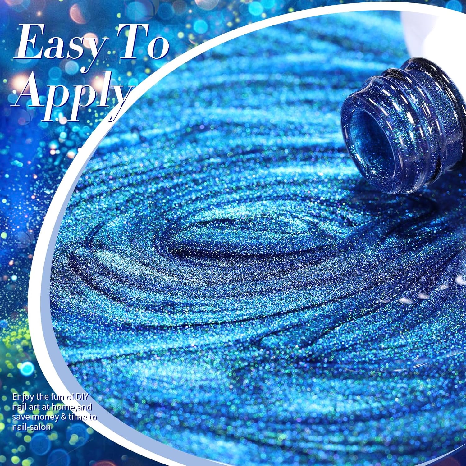 Born Pretty Cat Magnetic Eye Gel Nail Polish, Blue Glitter Cat Magnetic Gel Nail Polish, Holographic Magnetic Nail Polish for Nail Art Manicure Salon DIY at Home 15ML-Velvo Beauty