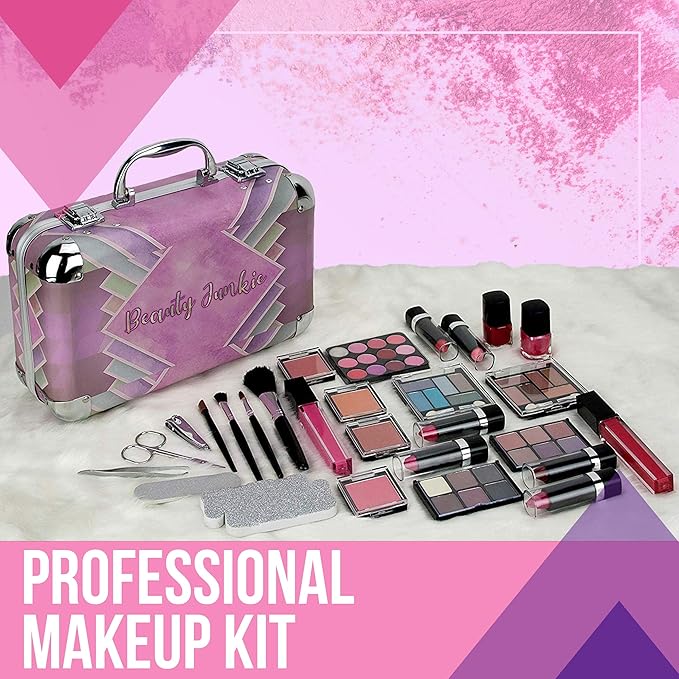 Starter Carry-All Teen Makeup Kit Gift Set, Pink, 1 Count-Velvo Beauty