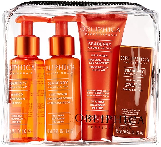 Obliphica Seaberry Fine to Medium Travel Kit - Elevate Your Hair Care On the Go-Velvo Beauty