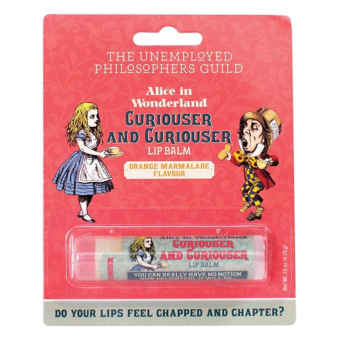Alice in Wonderland Curioser and Curioser Lip Balm Tube, Orange Marmalade Flavored - Cruelty-Free and Made in the USA with Natural and Imported Ingredients-Velvo Beauty