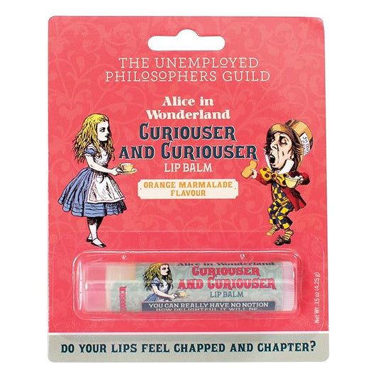 Alice in Wonderland Curioser and Curioser Lip Balm Tube, Orange Marmalade Flavored - Cruelty-Free and Made in the USA with Natural and Imported Ingredients-Velvo Beauty