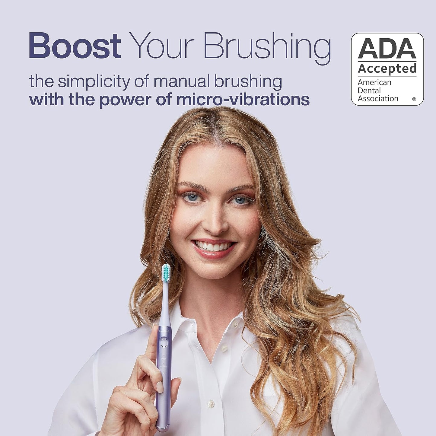 Aquasonic Icon ADA-Accepted Rechargeable Toothbrush | Magnetic Holder & Slim Travel Case | 2 Brushing Modes & Smart Timers | Gentle Micro-Vibrations (Lilac)-Velvo Beauty