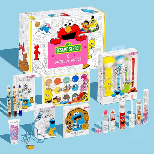 wet n wild Sesame Street Limited Edition PR Box - Makeup Set with Versatile Brushes, Vibrant Buildable & Blendable Palettes & Lip Glosses for Unique Looks, Cruelty-Free & Vegan-Velvo Beauty