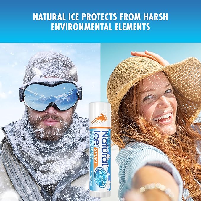 Mentholatum (R) Natural Ice (R) Sport Broad Spectrum SPF 30 Medicated Lip Balm - 12 Pack of 4.5 g Tubes-Velvo Beauty