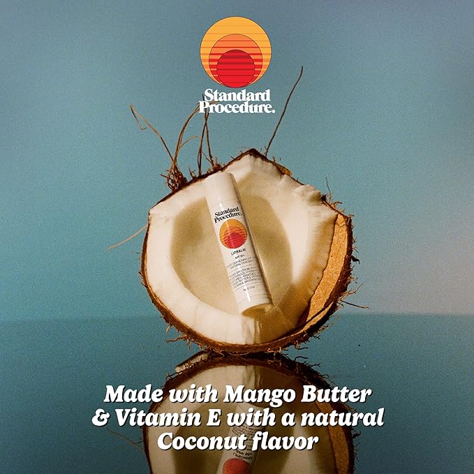 Standard Procedure. Lip Balm SPF 50+, Hydrating Lip Moisturizer For Dry & Cracked Lips, Waterproof, Mango Butter & Vitamin E, 0.17 oz-Velvo Beauty