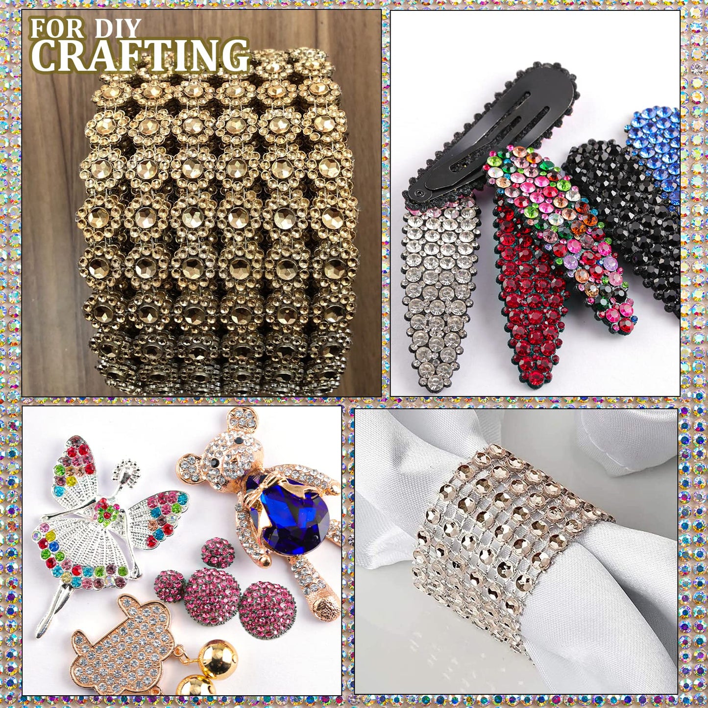 Two Packs of Flatback Rhinestones 4520 Pcs Colorful Nail Art Rhinestones Flatback Crystal Colorful+Champagne Rhinestone with Picker Pencil and Tweezer for Nail Art and Decoration-Velvo Beauty