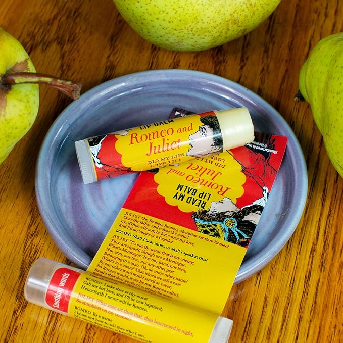 Read My Lips Lip Balm - Full Text of Romeo & Juliet Balcony Scene Under Label, Pear Flavored - Cruelty-Free and Made in the USA from Natural and Imported Ingredients-Velvo Beauty