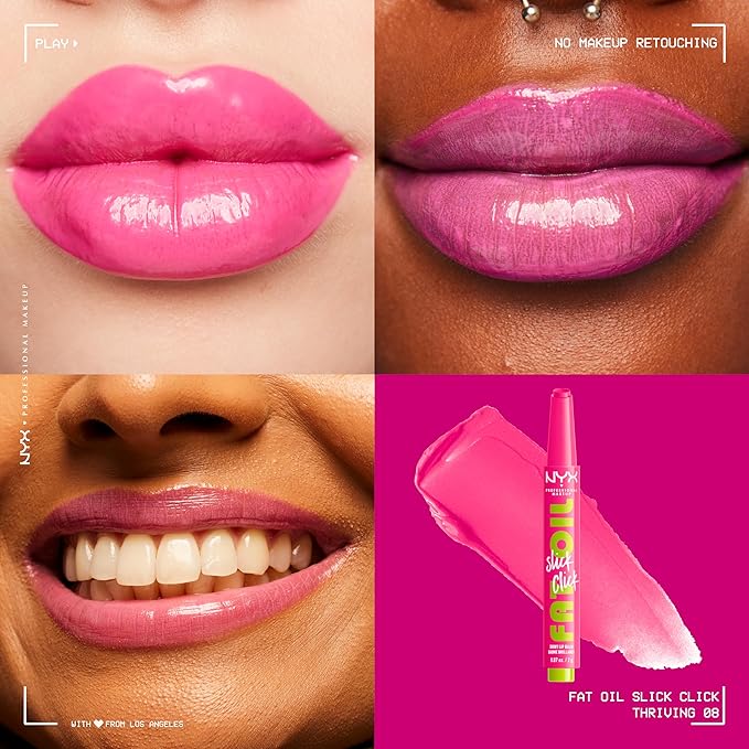 NYX PROFESSIONAL MAKEUP Fat Oil Slick Click, Lightweight, Buildable, Pigmented Vegan Lip Balm - Thriving-Velvo Beauty