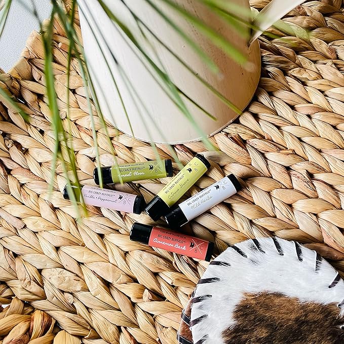 Pure Bison Tallow Lip Balm, Citrus Grove, (5 pack) - Lemongrass & Lemon, Moisturizing, Non-Habit Forming-Velvo Beauty