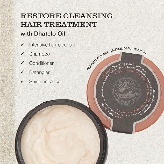 Tweak’d by Nature - Restore Cleansing Hair Treatment, Hair Mask for Damaged Hair, 5-in-1, Strengthens and Nourishes Dry Hair for Silky and Soft Feel, Cruelty Free (8 ounces)-Velvo Beauty