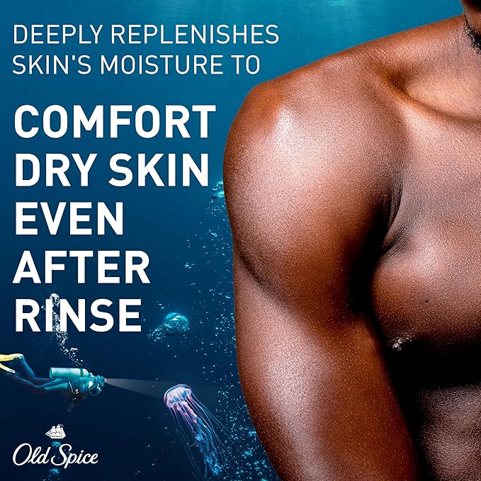 Old Spice Body Wash GentleMan’s Super Hydration for Men, 24/7 Renewing Moisture, Gentle on Skin with Skin Conditioners, Deep Sea with Ocean Waves + Kelp Scent, 20 oz-Velvo Beauty