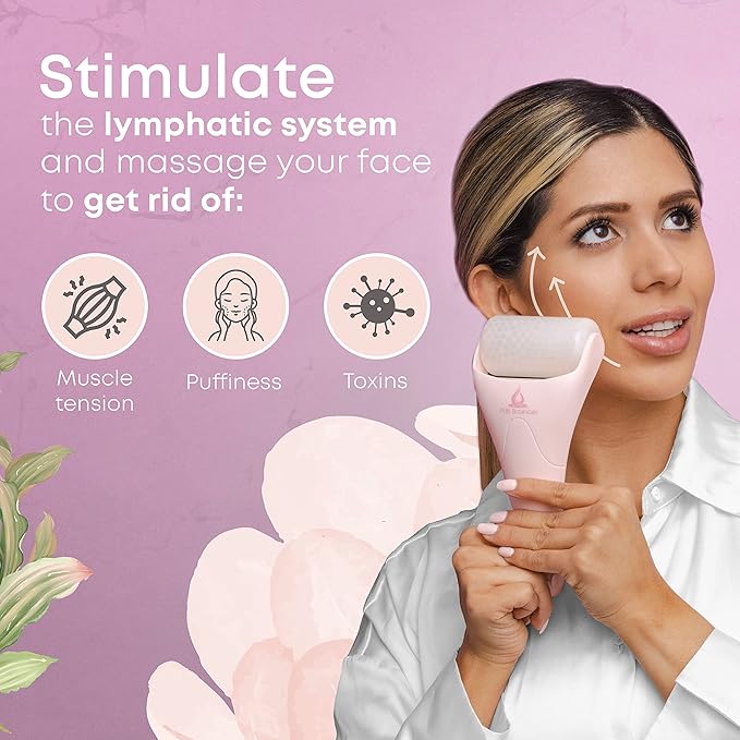 Derma Roller & Ice Roller 2 in 1 for Beard Hair Skin Face 540 Titanium.25mm - Self Care Gifts Facial Skin Care Tools…-Velvo Beauty