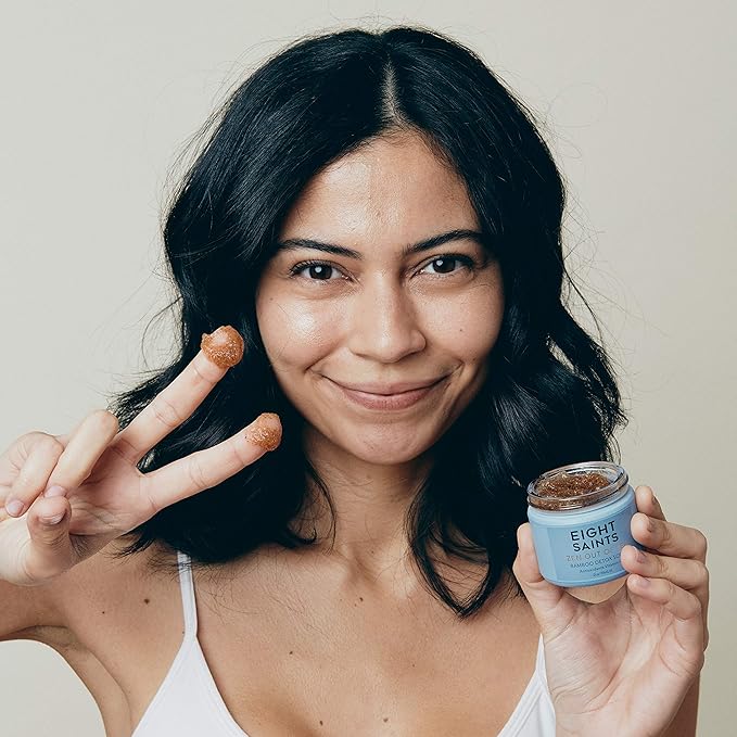 Eight Saints Zen Out Of Ten Bamboo Detox Face Scrub Exfoliator, Natural and Organic Daily Exfoliating Facial Scrub With Bamboo Fibers to Unclog Pores, Blackheads, Blemishes, and Dull Skin, 2 Ounces-Velvo Beauty
