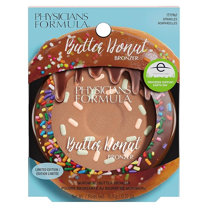 Physicians Formula Murumuru Butter Cheat Day Donut Bronzer, Lightweight, Cruelty-Free, For Sensitive Skin, Dark Shimmer Cream Bronzer, 0.38Oz, Sprinkles-Velvo Beauty