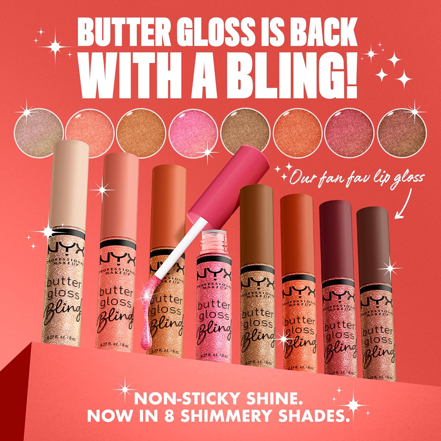 NYX PROFESSIONAL MAKEUP Butter Gloss Bling Lip Gloss, Non Sticky and Shiny Vegan Lip Makeup - Pay Me In Gold-Velvo Beauty