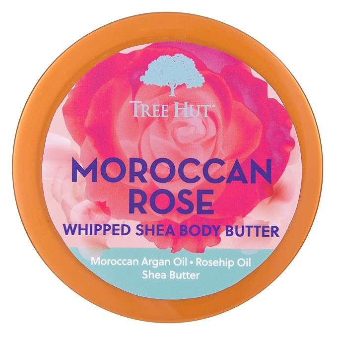 Tree Hut Moroccan Rose Whipped Shea Body Butter, 8.4oz, Lightweight, Long-lasting, Hydrating Moisturizer with Natural Shea Butter for Nourishing Essential Body Care-Velvo Beauty