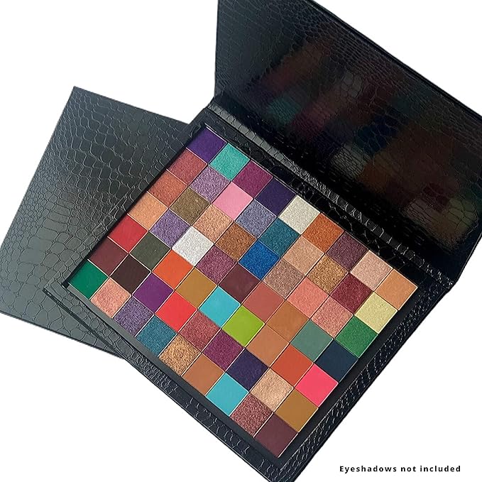 Adept Cosmetics Extra Large (XL) 63 Pan Empty Faux Leather Magnetic Pro Makeup Palette for Eyeshadow Singles, holds up to 63 standard single round eyeshadows-Velvo Beauty