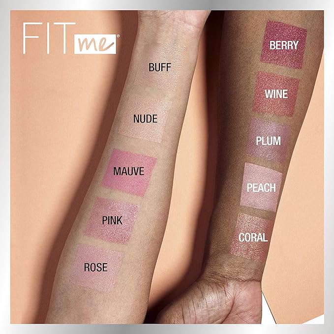 Maybelline Fit Me Blush, Lightweight, Smooth, Blendable, Long-lasting All-Day Face Enhancing Makeup Color, Buff, 1 Count (Pack of 4)-Velvo Beauty
