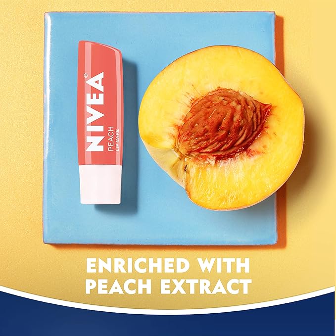 NIVEA Peach Lip Care - Tinted Lip Balm for Beautiful, Soft Lips - Pack of 4-Velvo Beauty