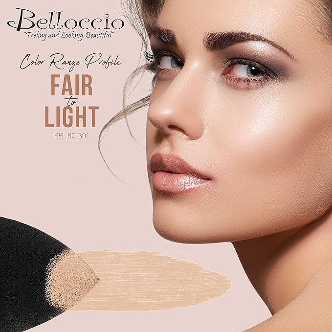 Belloccio High Definition Fair Shade Makeup Concealer 5 gram Jar - Conceal Imperfections, Hide Blemishes, Dark Under Eye Circles, Cosmetic Cream - Use Under Airbrush Foundation-Velvo Beauty