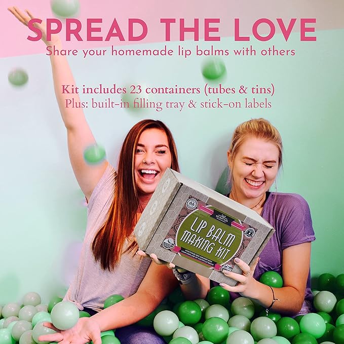 Deluxe Lip Balm Kit with Filling Tray, (77-Piece Set) For Making Your Very Own Clear & Colored DIY Lip Balms! | Includes Tubes, Bees Wax Pouch, 100% Pure Therapeutic Essential Oils & More-Velvo Beauty